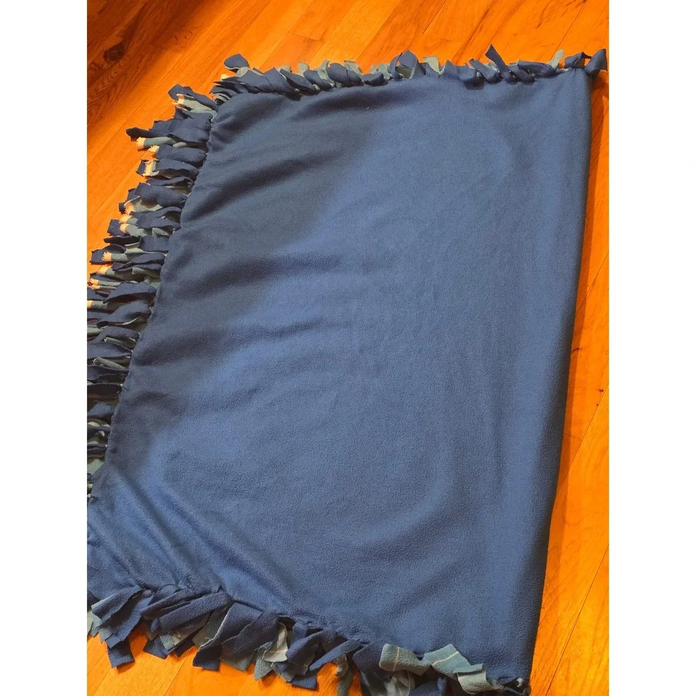 Paw Patrol Born Brave Fleece Tie Blanket Blue Marshall Chase Rubble Kids Throw